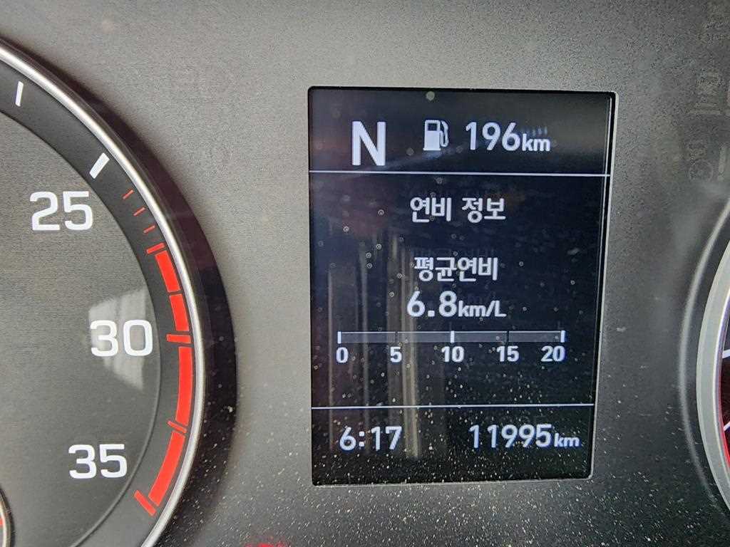 현대 더뉴마이티 3.5톤 윙바디 2025년식 숫자로 보는 계기판